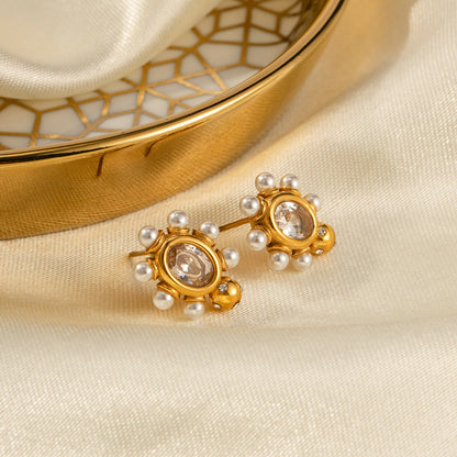 Harriet – Gold & Pearl Drop Earrings