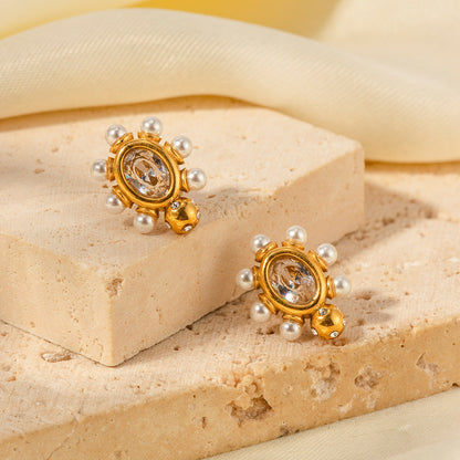 Harriet – Gold & Pearl Drop Earrings