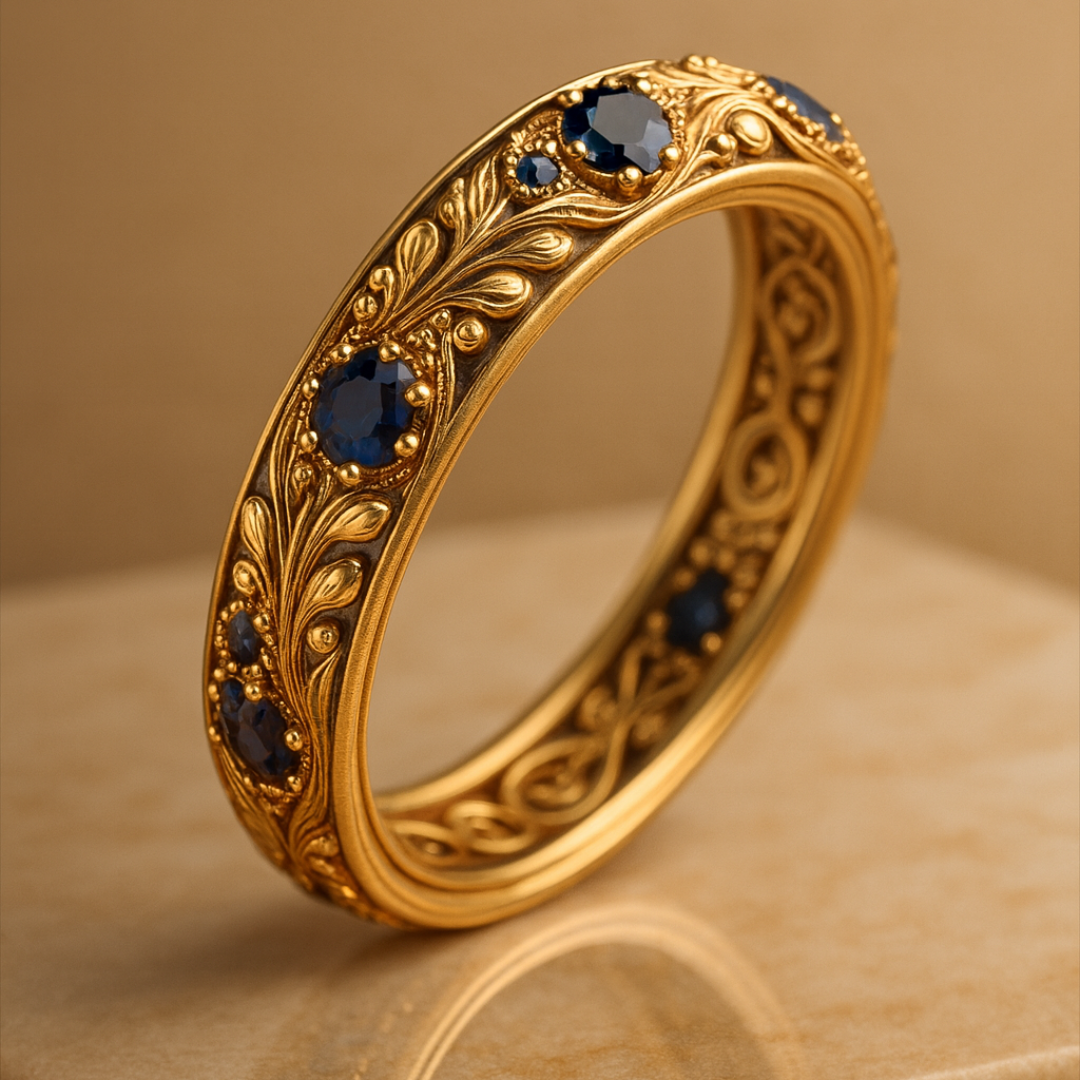 Exotic Fine Blue Zirconia Leaf Ring