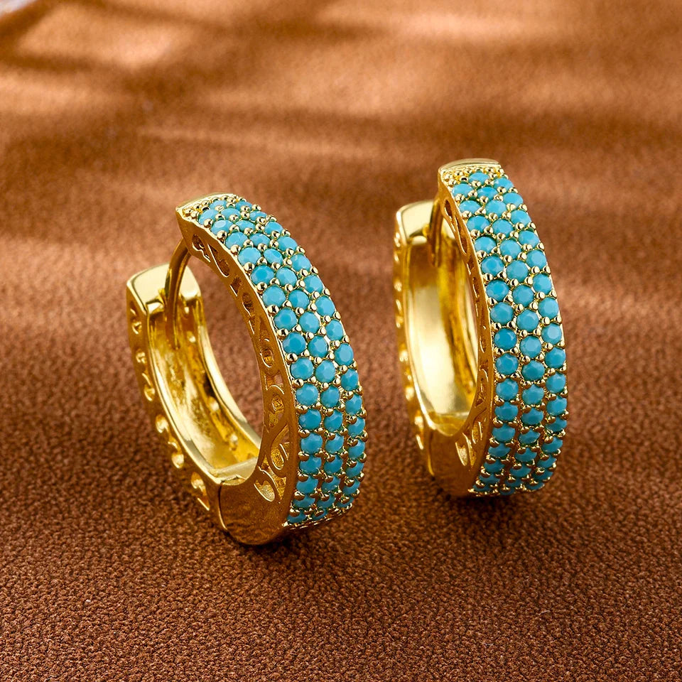 Ulrica – Turquoise Hoop Earrings