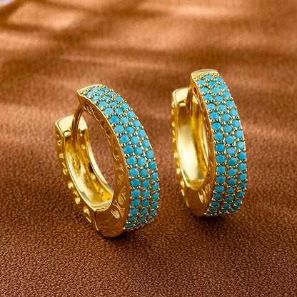 Ulrica – Turquoise Hoop Earrings