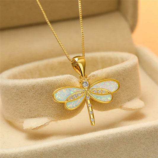 GOLD DRAGONFLY NECKLACE