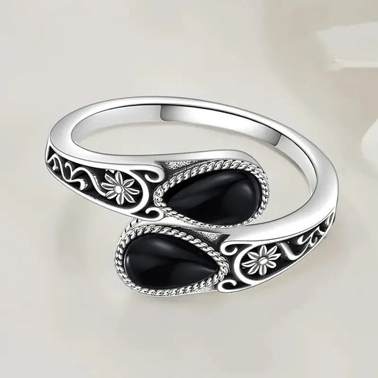 Graceful Moonstone Floral Ring