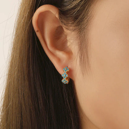 Ulrica – Turquoise Hoop Earrings