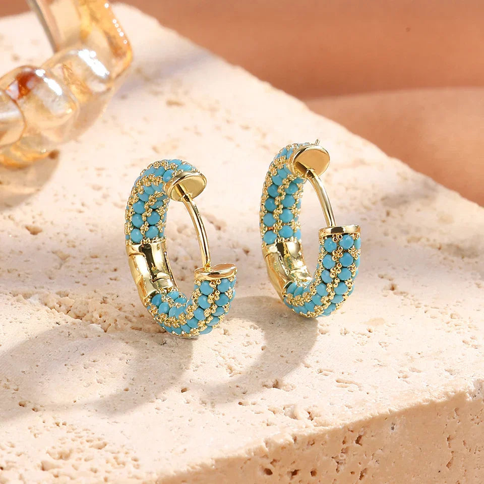 Ulrica – Turquoise Hoop Earrings