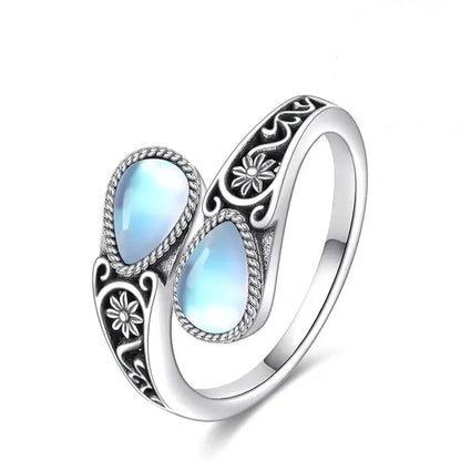 Graceful Moonstone Floral Ring