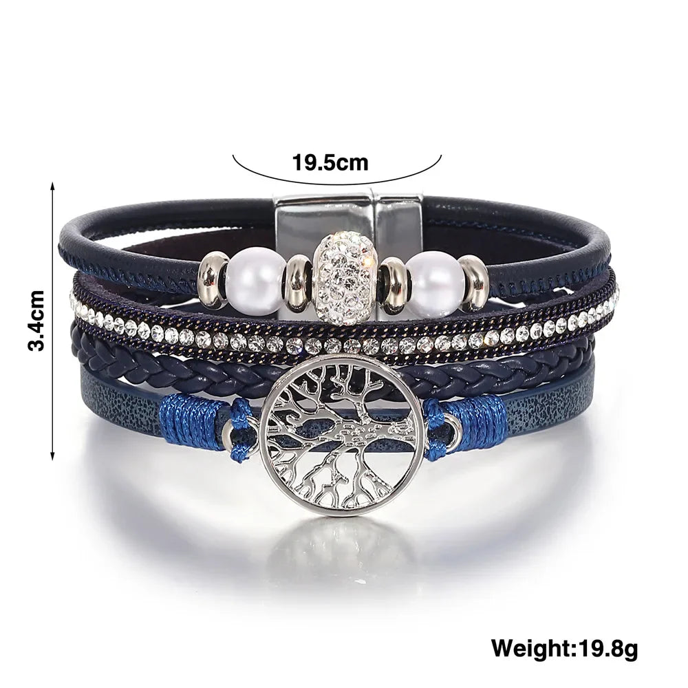 Rhinestone Tree Life Bracelet