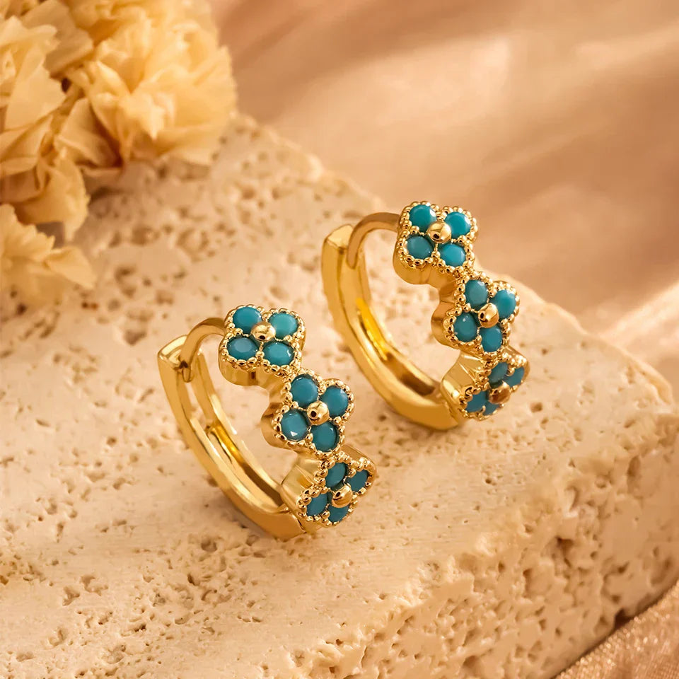 Ulrica – Turquoise Hoop Earrings