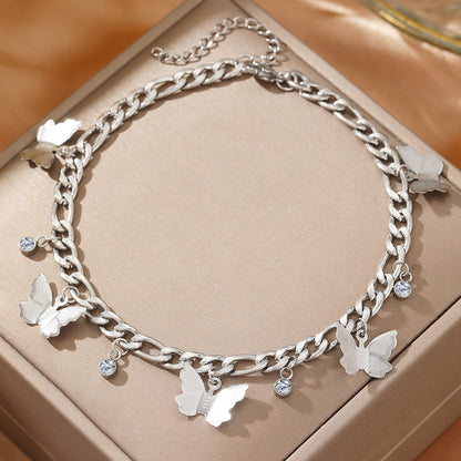 Butterfly Pendant Chain Anklet