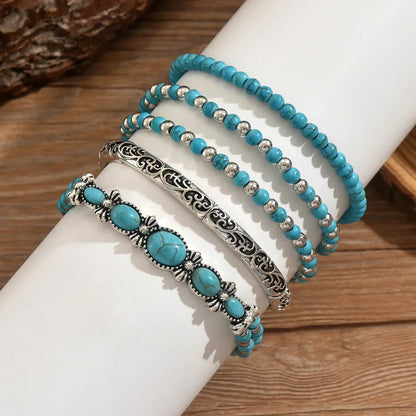 Boho Chic Turquoise Beaded Bracelet Collection