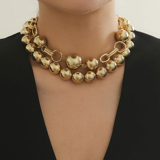 Multilayer Pearl Bead Choker Necklace