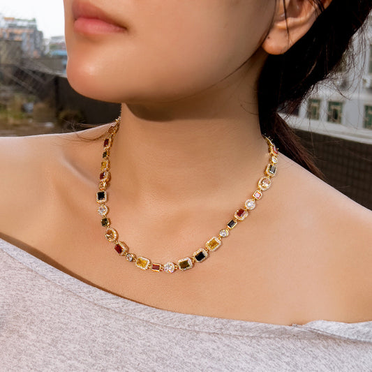 Colorful Gemstone Statement Necklace