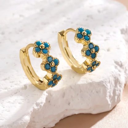 Ulrica – Turquoise Hoop Earrings