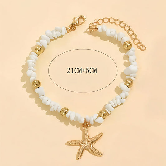 Whispering Starshore Beaded Anklet