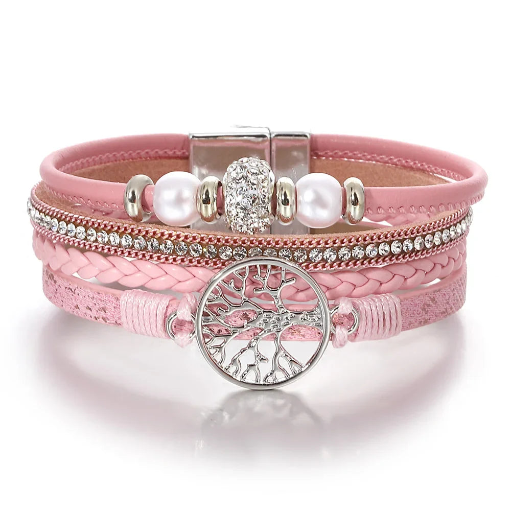 Rhinestone Tree Life Bracelet