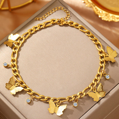 Butterfly Pendant Chain Anklet