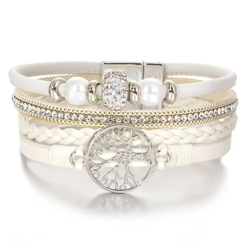 Rhinestone Tree Life Bracelet