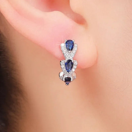 Sapphire Crest Royal Earrings