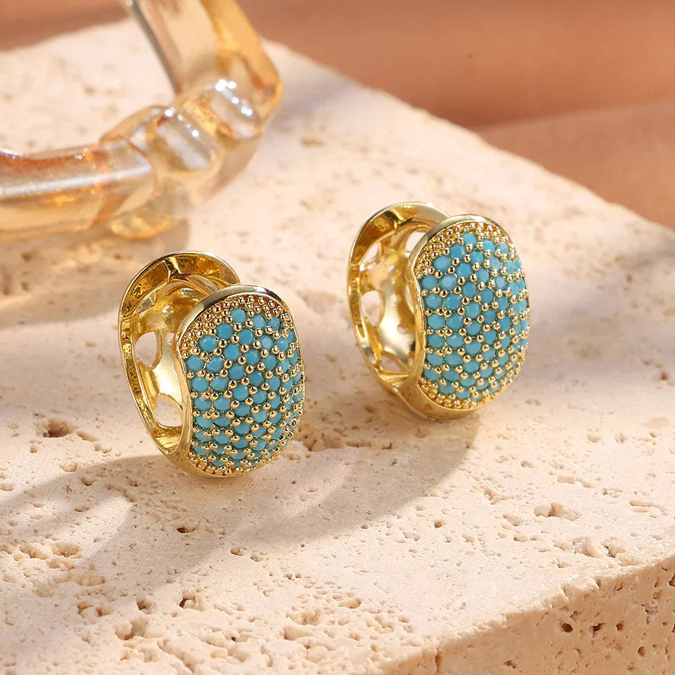 Ulrica – Turquoise Hoop Earrings