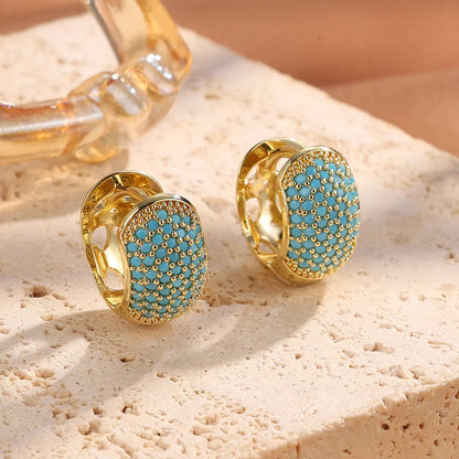 Ulrica – Turquoise Hoop Earrings