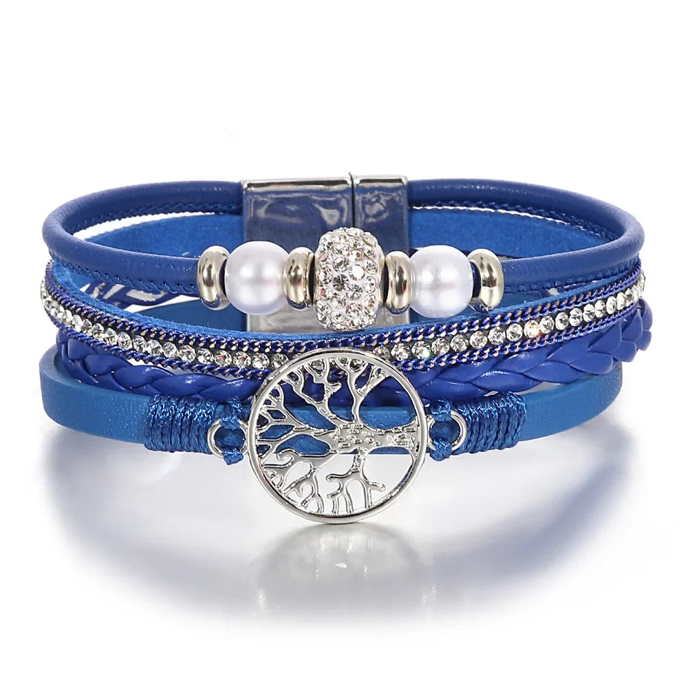 Rhinestone Tree Life Bracelet