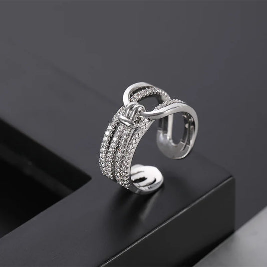 Elegant Double Band Gold Chain Ring
