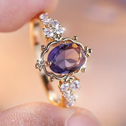 Brilliant Purple and Gold Ring