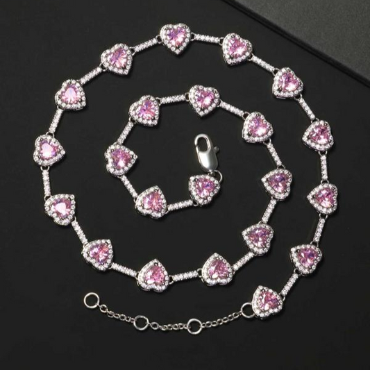 Pink Heart Shaped Necklace