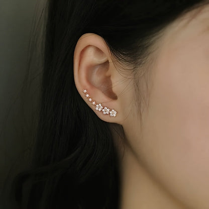 Elegant Floral Rhinestone Earrings