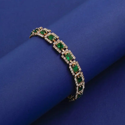 Gold Emerald Green Bracelet