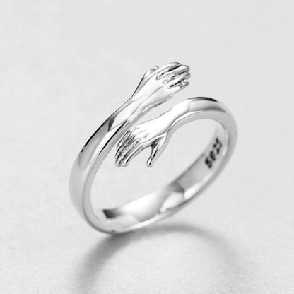 Adjustable Silver Cuddle Ring for a Perfect Fit