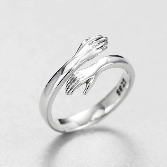 Adjustable Silver Cuddle Ring for a Perfect Fit