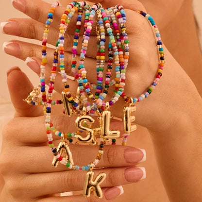Vibrant Alphabet Pendant Necklace