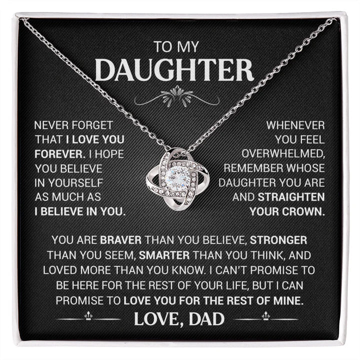To My Daughter - Love Knot Necklace - Gold