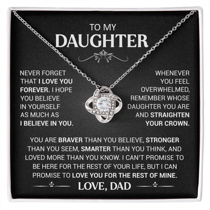 To My Daughter - Love Knot Necklace - Gold