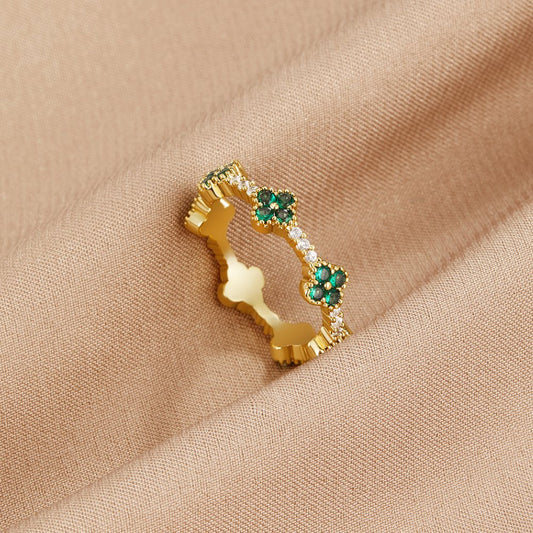 Clover Crystal Ring by Lucky