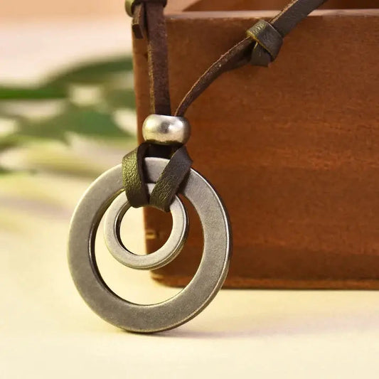 VINTAGE - INSPIRED LEATHER NECKLACE