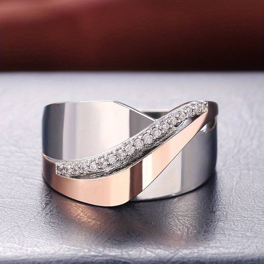 Sparkling Rose Gold Elegance Ring