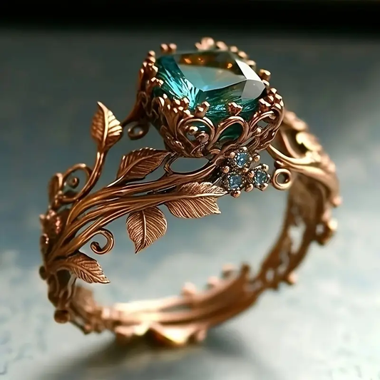 Emerald Green Crystal Ring