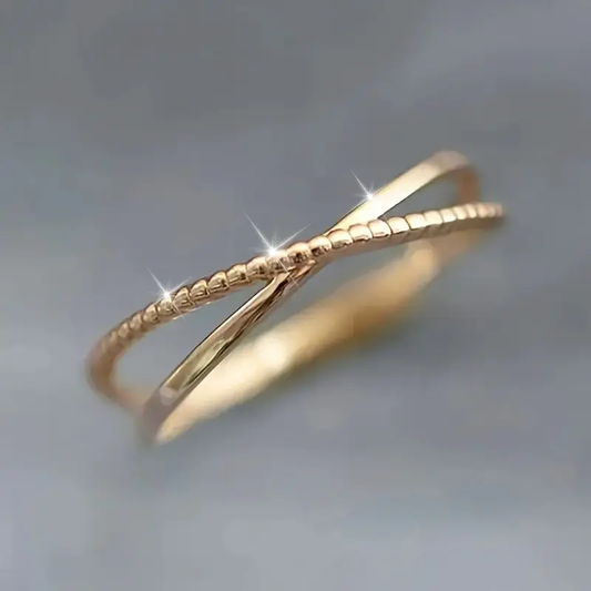 Elegant Golden Cross Ring