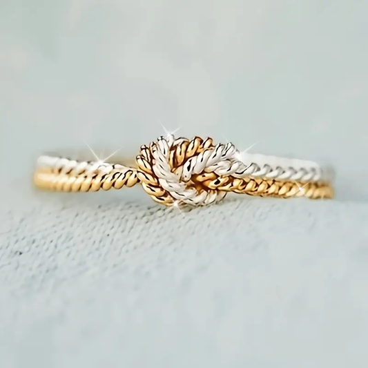 Knotted Ring in Gold and Silver