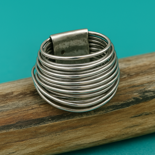 Antique-Inspired Silver Stacking Ring