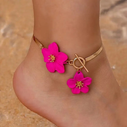 Chic Twin Blossom Anklet
