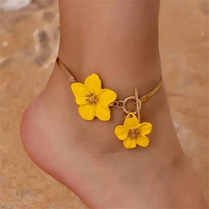 Chic Twin Blossom Anklet