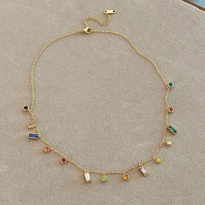 Delicate Choker Necklace with Dainty Scattered Crystals