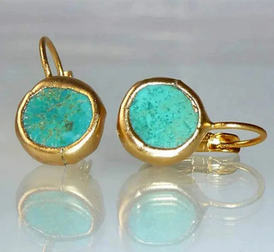 Gold Vintage Turquoise Earrings